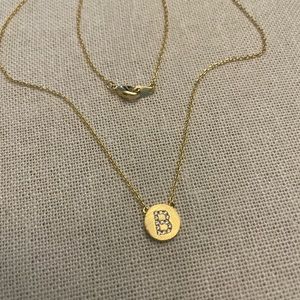 B Goldtone Necklace